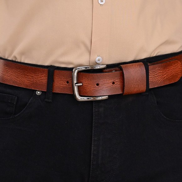 Men's Leather Belt - Handmade - Antique  Maroon - Free Personalization - Picture 11 of 15